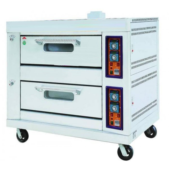 HORNO PARA PIZZA Y PAN A GAS YXY40A 110V/60/1F 2 GAVETAS 90X70 4 BANDEJAS 8  PIZZAS